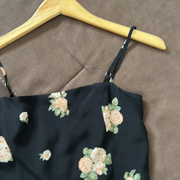 Reformation Kendall Mini Dress Black Floral Fit and Flare - Picture 14 of 16